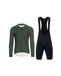 HOLOKOLO Langarm Radtrikot und Hose - ELEVATE - Schwarz/Grün